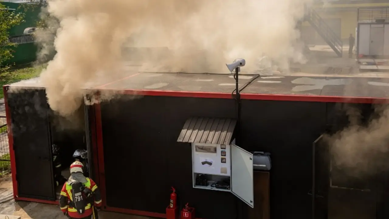 Технический блок симулятора с пожарной загрузкой